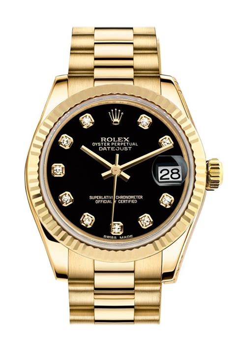 rolex datejust womens diamond bezel|rolex datejust 31 black dial.